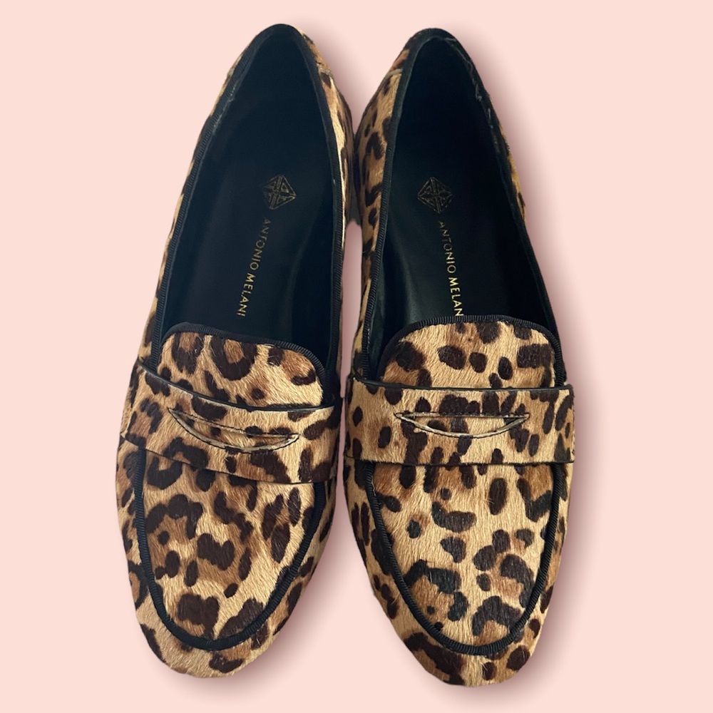 ANTONIO MELANI real fur leopard print loafers
